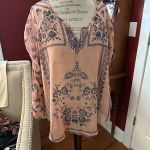 Unity World Wear Pink Long Sleeve Embellished Blouse